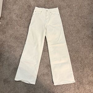 H&M White Flare Wide Leg Jeans